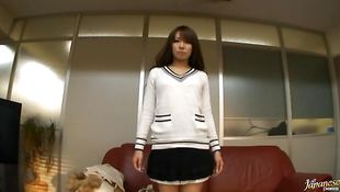 Playsome asian Shiina loves teasing her snatch before sucking dinky